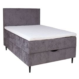 Kontinentālā Vienvietīgā Gulta Home4you Laara, 90x200cm, Ar Matraci, Pelēka (83780) | Gultas ar veļas kasti | prof.lv Viss Online