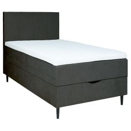 Kontinentālā Vienvietīgā Gulta Home4you Laara, 90x200cm, Ar Matraci, Tumši pelēka (83788) | Gultas ar veļas kasti | prof.lv Viss Online