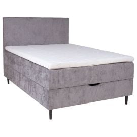 Kontinentālā Divguļamā Gulta Home4you Laara, 120x200cm, Ar Matraci, Pelēka (83790) | Gultas ar veļas kasti | prof.lv Viss Online