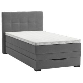 Kontinentālā Vienvietīgā Gulta Home4you Jeep, 90x200cm, Ar Matraci, Pelēka (86101) | Gultas ar veļas kasti | prof.lv Viss Online