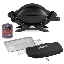 Gāzes Grils Weber Q1000 Black Line ar piederumiem, Melns (50010069ACC) | Weber grili | prof.lv Viss Online