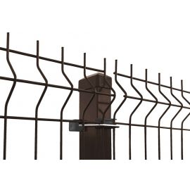 Powder Coated, Galvanized 3D Fence Panel, 50x200mm, Ø5mm Rod, Brown (001387) | Panel fences | prof.lv Viss Online