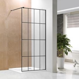 Vento Napoli 90cm H=195cm A20-P-1 Shower Enclosure Clear Glass, Black (442290) NEW | Shower doors and walls | prof.lv Viss Online