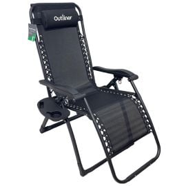 Kempinga Krēsls Outliner 165x65x112cm, Melns | Camping chairs | prof.lv Viss Online