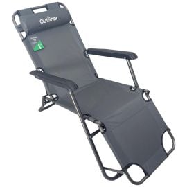 Kempinga Krēsls Outliner 153x60x80cm, Pelēks | Camping chairs | prof.lv Viss Online