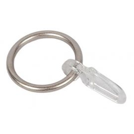 Классические кольца для занавесок Dekorika с крючками Ø16 мм, 10 шт., серебро