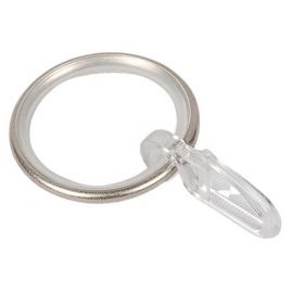 Модерн кольца для занавесок с крючками Ø19мм, 10 шт., серебро