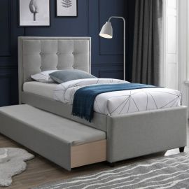 Одноместная кровать Home4You Oswaldo 90x200 см, без матраса, серого цвета | Односпальные кровати | prof.lv Viss Online