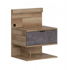 Black Red White Arica Nightstand, 40x50x65.4cm Oak/Grey (L112-KOM1S/P-DASV/ING) | Bedside tables | prof.lv Viss Online