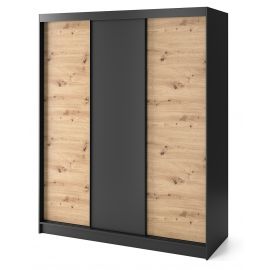 Шкаф Eltap Esville 3 180x220x60 см, дуб/черный (WAR-III-ESV-B-180) | Шкафы для одежды | prof.lv Viss Online