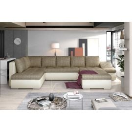 Izlaižams Dīvāns Eltap Giovanni Berlin/Soft U Veida 200x340x88cm Labais Stūris Bēšs (GI09) | Izvelkamie dīvāni | prof.lv Viss Online