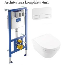 Villeroy & Boch Architectura 4 in 1 set, Frame, Built-in Toilet Bowl, button, Soft Close QR seat, GB11ARCHKOMBIDF | Villeroy & Boch | prof.lv Viss Online