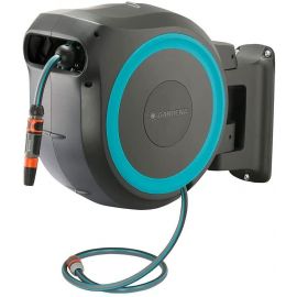 Gardena RollUp M/L Automatic Hose Reel with Hose 25m, Wall-Mounted, Black/Turquoise (970473501) | Garden watering | prof.lv Viss Online