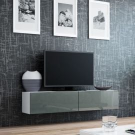 Halmar Vigo TV Stand, 140x40x30cm, Grey/White (CAMA-VIGO-RTV-140-BIAŁY MAT/SZARY POŁ) | Tv tables | prof.lv Viss Online