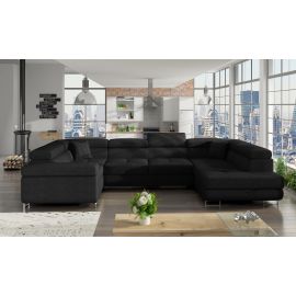 Eltap Letto Kronos Corner Pull-Out Sofa 202x340x90cm, Black (Le_168) | Corner couches | prof.lv Viss Online