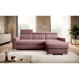 Eltap Fresia Velvetmat Corner Pull-Out Sofa 176x247x104cm, Pink (CO-FR-RT-24VE) | Sofas | prof.lv Viss Online