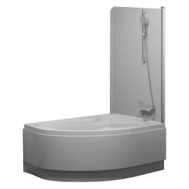 Ravak CVSK1 Rosa 160/170 R Asymmetrical Bath Screen 150x100cm Right Side Transparent Chrome (7QRS0U00Y1) | Ravak | prof.lv Viss Online