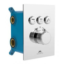 Rubineta Thermo-3F Shower Water Mixer Chrome/Blue (170580) | Rubineta | prof.lv Viss Online