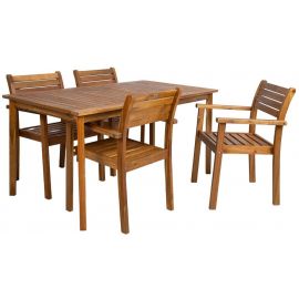 Dārza Mēbeļu Komplekts Home4you Fortuna, Galds + 4 krēsli, Brūns (K13576) | Outdoor furniture sets | prof.lv Viss Online