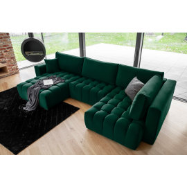 Eltap Bonito Loco Corner Pull-Out Sofa 175x350x92cm, Green (CO-BON-LT-35LO) | Corner couches | prof.lv Viss Online