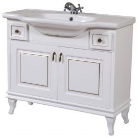 Aqua Rodos Beatriche 100 раковина для ванной комнаты с шкафчиком Белый/Золотой (195851) | Мебель для ванной | prof.lv Viss Online