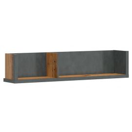 Black Red White Weston Baking Wall Shelf 22x120x25cm, Grey/Oak | Hanging shelves | prof.lv Viss Online