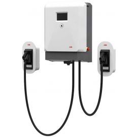 ABB Terra DC Wallbox Electric Vehicle Charging Station, Cable, 24kW, 7m, 2x Charging Points, Grey (TWB CE 24 CJ 7-7M-0-0) | Abb | prof.lv Viss Online