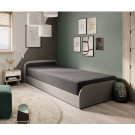 Eltap Parys GR Single Bed 80x190cm, With Mattress, Grey (BE-PA-LT-GR-05SA) | Single beds | prof.lv Viss Online
