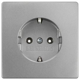 Siemens Delta Style Flush-mounted Socket Outlet 1-gang with Earth, Silver (5UB1853-1) | Siemens | prof.lv Viss Online