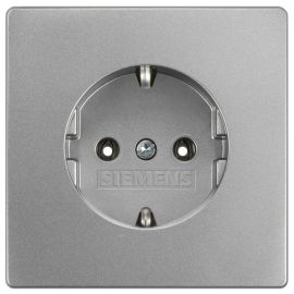 Siemens Delta Style Flush-mounted Socket Outlet 1-gang with Earth, Silver (5UB1853-1) | Siemens | prof.lv Viss Online