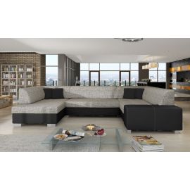 Izvelkams Dīvāns Eltap Havana Berlin/Soft U Veida 207x320x73cm Kreisais Stūris Pelēks/Melns (Hv12) | Izvelkamie dīvāni | prof.lv Viss Online