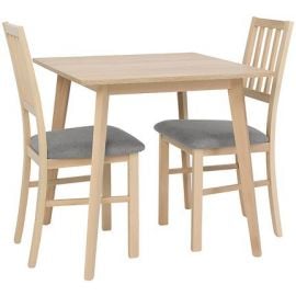 Черно-красно-белый обеденный комплект стол + 2 стула из дуба (D09-ASTI_STO_2KRS-TX069) | Наборы для столовой | prof.lv Viss Online