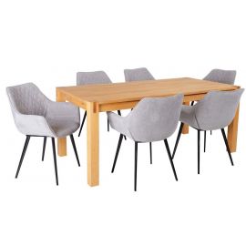 Home4You Chicago Dining Room Set, Table + 6 chairs, 180x90x76cm, Grey (K840014) | Dining room sets | prof.lv Viss Online