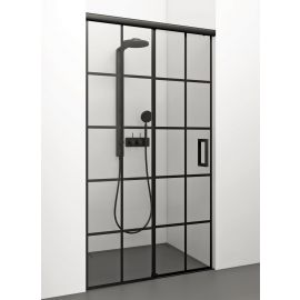 Glass Service Serena 140cm 140SER_B_D3 Shower Door Transparent Black | Stikla Serviss | prof.lv Viss Online