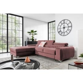 Eltap Grayson Velvet Corner Pull-Out Sofa 205x275x98cm, Pink (CO-GRA-LT-24VE) | Living room furniture | prof.lv Viss Online