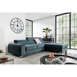 Eltap Grayson Velvetmat Corner Pull-Out Sofa 205x278x92cm, Blue (CO-GRA-RT-100VE) | Living room furniture | prof.lv Viss Online