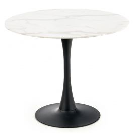 Halmar Ambrosio Glass Table 90x90cm, White/Black | Glass tables | prof.lv Viss Online
