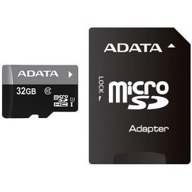 Adata AUSDH32GUICL10-PA1 Micro SD Memory Card 32GB, 50MB/s, With SD Adapter Black/Grey | Data carriers | prof.lv Viss Online