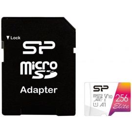 Карта памяти Silicon Power SP256GBSTXBV1V20SP Micro SD 256 ГБ с адаптером SD, бело-розовая | Silicon Power | prof.lv Viss Online