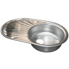 Built-in Kitchen Sink Right Side 45x74cm, Stainless Steel (120336) | Metal sinks | prof.lv Viss Online