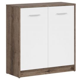 Nepo Plus Chest of Drawers 80x34x84cm, Dark Oak/White | Living room furniture | prof.lv Viss Online