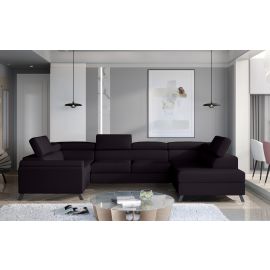 Eltap Escada MatVelvet Corner Pull-Out Sofa 200x330x98cm, Black (Esc_48) | Corner couches | prof.lv Viss Online