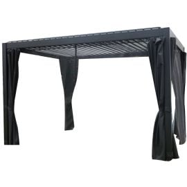 Home4You Mirador Садовая беседка 3x3м с занавесками Тёмно-серый | Садовые навесы | prof.lv Viss Online