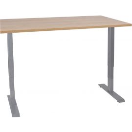Home4You Ergo Electric Height Adjustable Desk 140x70cm Grey/Hickory (K186873) | Height adjustable tables | prof.lv Viss Online