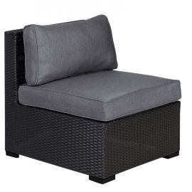 Home4You Garden Module Sofa SEVILLA 76.50x76.5xH45cm, Aluminum/Plastic Weave, Black (11671) | Garden sofas | prof.lv Viss Online