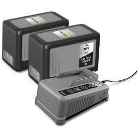 Набор стартерного комплекта Karcher Battery Power+ 36/75 Зарядное устройство 36V + Аккумуляторы 2x36V, 7.5Ah (2.445-070.0) | Комплекты аккумуляторов и зарядных устройств | prof.lv Viss Online