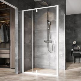 Ravak Nexty 80cm NPSS-100 Shower Wall Transparent White (90OA0100Z1) | Shower doors and walls | prof.lv Viss Online
