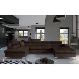 Eltap Eduardo Monolith Corner Pull-Out Sofa 60x345x90cm, Brown (Edr_09) | Sofas | prof.lv Viss Online