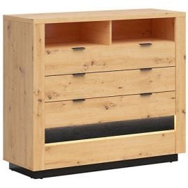 Black Red White Ostia Chest of Drawers, 116.5x42x101cm, Oak (S467-KOM4S-DASN/CABL) | Living room furniture | prof.lv Viss Online