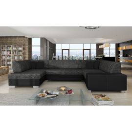 Izvelkams Dīvāns Eltap Havana Berlin/Soft U Veida 207x320x73cm Kreisais Stūris Tumši Pelēks/Melns (Hv14) | Izvelkamie dīvāni | prof.lv Viss Online